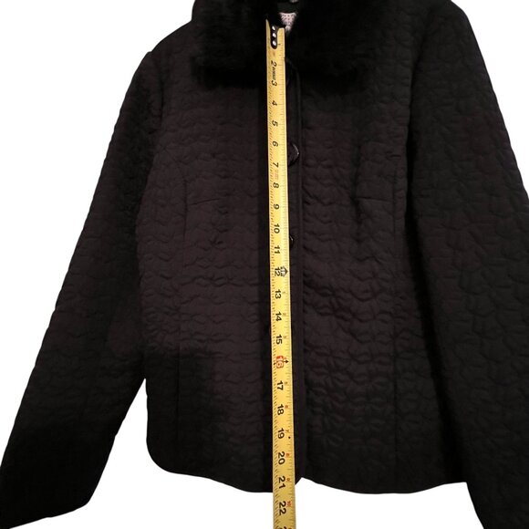 NWT John Paul Richard Uniform Quilted Black Jacket Silk Faux Fur Pockets PL - Picture 12 of 14